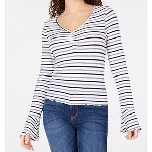 NWT American Rag Juniors Striped Bell Sleeve Shirt